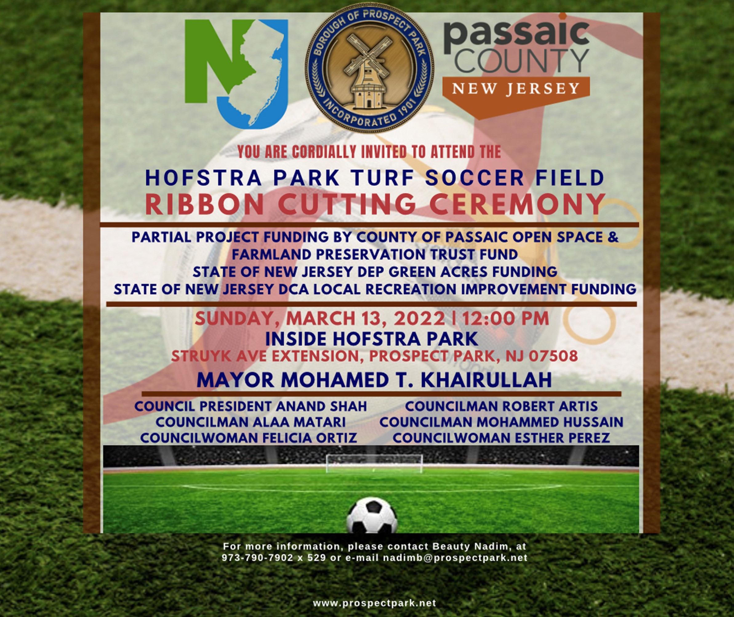 Hofstra Park Turf Soccer Field Ribbon Cutting Invite